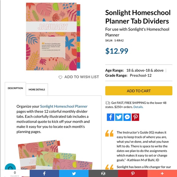 ⚡️SALE! NEW Sonlight Homeschool Planner, Tab Dividers, and Tote Bag 📚 - Picture 7 of 9